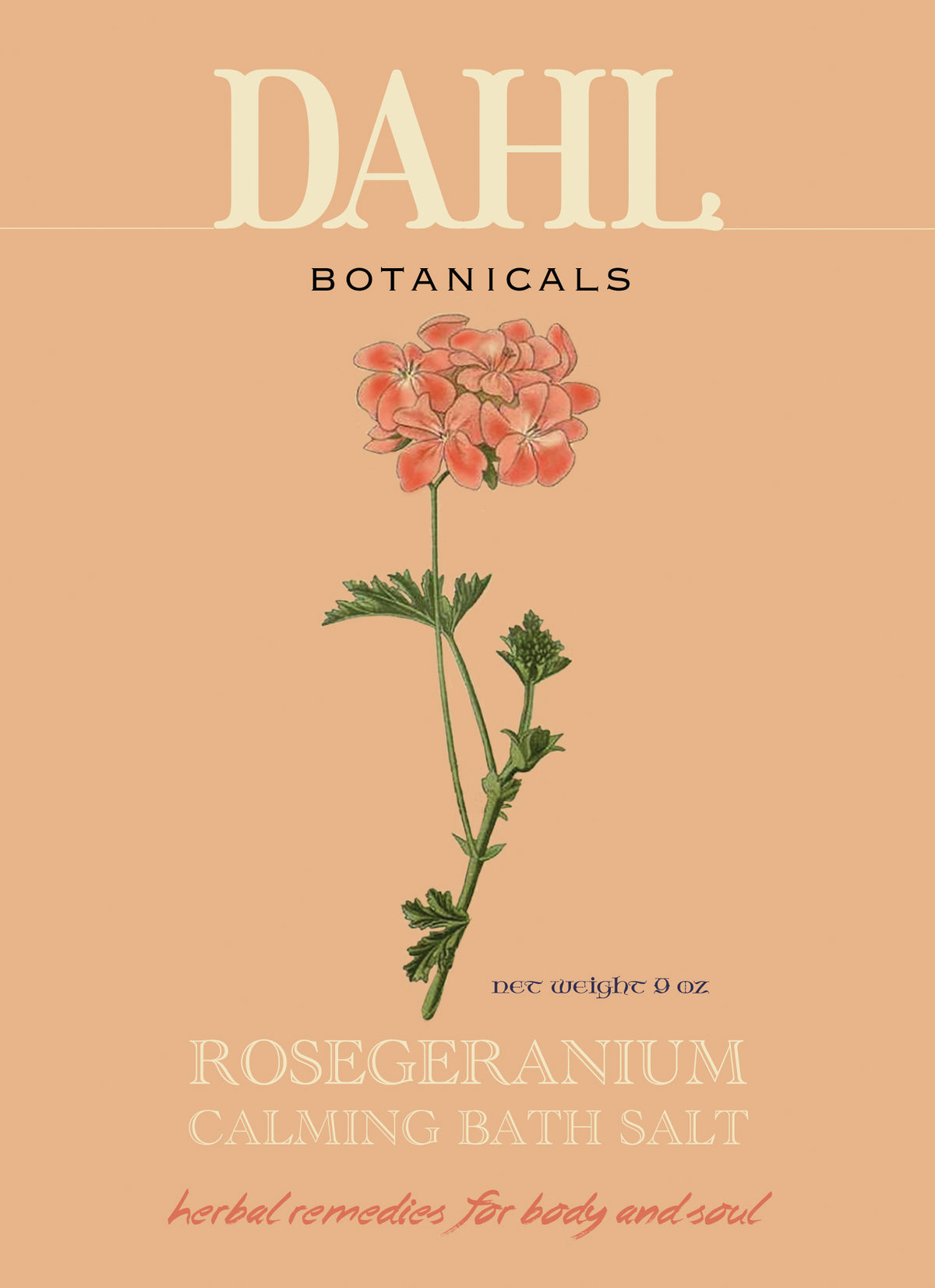 Rosegeranium bath salt 9 oz